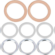 X AUTOHAUX 12pcs Oil Drain Plug Gaskets Replacement for Toyota 12157-10010 90430-24003 90430-18008