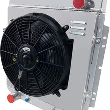 CoolingCare 3 Row Aluminum Radiator+ Shroud w/Fan(14 Inch) for Ford Mustang 65-66/ Mercury Comet 1961-65