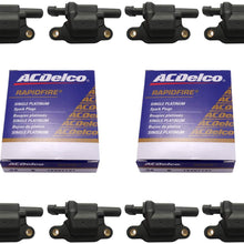 MAS 8 Pcs Square Ignition Coil and OEM Platinum spark plugs Compatible with Cadillac Chevy GMC Pontiac G8 Grand Prix H3 Tahoe Yukon Silverado Impala Trailblazer Avalanche 5.3L 6.0L V8