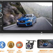 haoxuandianzi Double Din Car Stereo,Upgraded Version 7 Inch Touch Screen Car MP5 Player Support Backup Rear View Camera FM Radio Car Audio with Hands-Free Mirror Link