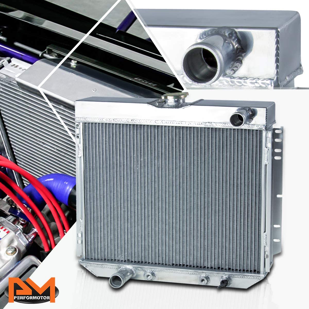 3-Core/Row Aluminum Racing Radiator for Ford Mustang/Pinto Mercury Cougar 69-73