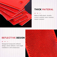 Swpeet 20Pcs Universal Red + White Plastic Rectangular Stick-on Car Reflector Sticker, Door Reflectors Interior Red + White Compatible Warning Plate Adhesive Reflector for Most Car