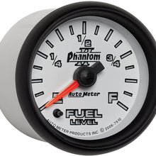 Auto Meter 7510 Phantom II 2-1/16" Universal Stepper Full Sweep Fuel Level Programmable Empty - Full Range Gauge