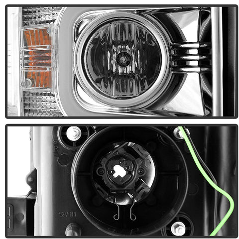 Spyder 5081049 Chevy Silverado 15-16 2500/3500 HD Projector Headlights - Light Bar DRL - Chrome