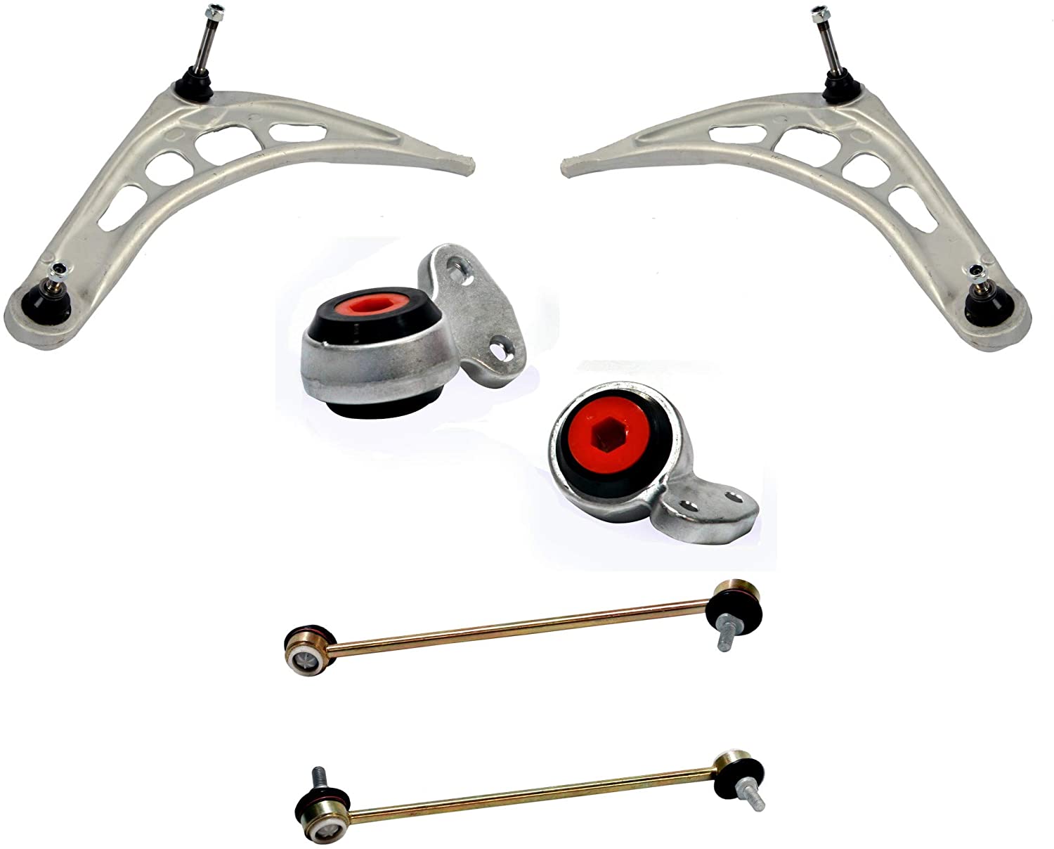 6 Piece Control Arm Kit with Urethane Bushings for BMW E46 1999-2006 and Z4 2003-2008 - Heavy Duty…