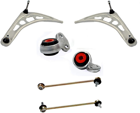 6 Piece Control Arm Kit with Urethane Bushings for BMW E46 1999-2006 and Z4 2003-2008 - Heavy Duty…