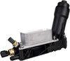 Engine Oil Cooler Filter Housing Adapter w/Sensors 3.6L 3.2L Compatible with 2011 2012 2013 Chrysler 200, 300, Town & Country, Dodge, Jeep Grand and More OE#5184294AE