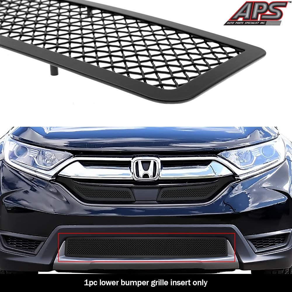 APS Compatible with 2017-2020 Honda CR-V Lower Bumper Stainless Steel Black Mesh Grille Insert N19-H32467H