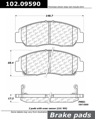 Centric 102.09590 Disc Brake Pad