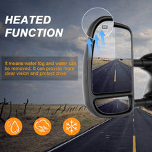 ROADFAR Towing Mirrors Fit For 1999-2007 For Ford F250/F350/F450/F550 2001-2005 For Ford Excursion Super Duty Tow Mirrors Power Heated No Light with Conversion Plug Black Textured Manual Telescoping