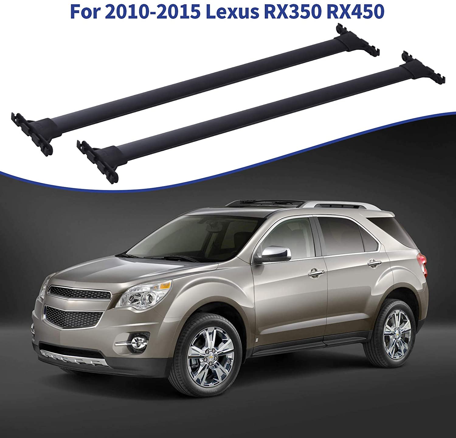 ACUMSTE Aluminum Car Top Luggage Roof Rack Cross Bar, Carrier Adjustable Frame Compatible 2010-2015 Lexus RX350 RX450