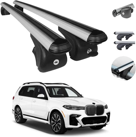 Roof Rack Cross Bars | Adjustable Aluminum Cargo Carrier Rooftop Luggage Crossbars Fits BMW X7 2019-2021