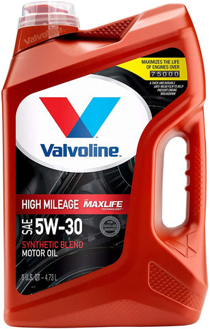 Valvoline High Mileage with MaxLife Technology SAE 5W-30 Synthetic Blend Motor Oil 5 QT (881163)
