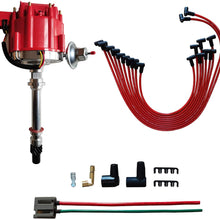 MAS HEI Distributor & Spark Plug Wires & FREE 170072 HEI Distributor Battery and Tachometer Pigtail Wire Harness Combo Kit Replacement For Chevy Chevrolet GMC SBC 350 400