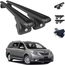 Roof Racks Lockable Cross Bars Carrier Cargo Racks Rail Aluminium Black Set 2 Pcs. for Toyota Sienna XL30 2011-2021 with TUV CERT