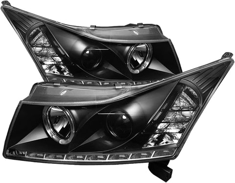 Spyder Auto PRO-YD-CCRZ11-DRL-BK Chevy Cruze Black DRL LED Projector Headlight