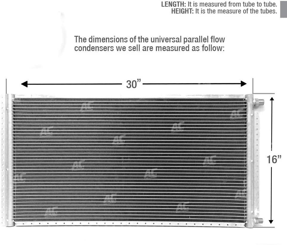CNFP1630 AC A/C Universal Condenser Parallel Flow 16 x 30 O-ring #6 & #8