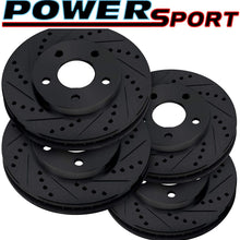 Fit 2004-2017 Nissan Quest PowerSport Black Full Kit Drill/Slot Brake Rotors Kit