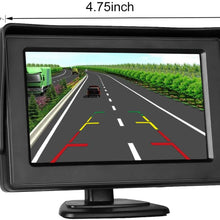 LeeKooLuu Car Rear View Monitor 4.3 LCD Color Display for Car/Truck/Vehicle Reverse View of Rear View Backup Camera System with Bracket Suction Cup Mount on Windshield Optional