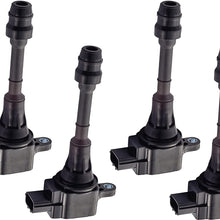 ENA Pack of 4 Ignition Coils Compatible with 2002-2008 Nissan Altima Sentra X-Trail - 2.5L - UF350 22448-8H315 22448-8H310 C1398 UF-350