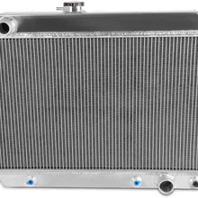 2 Row Short Aluminum Radiator For Pontiac GTO Tempest LeMans Silver 1965 1966 1967