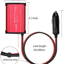 300W Car Power Inverter DC 12V to 110V AC Converter 4.8A Dual USB Charging Ports Car Charger Adapter (Red)