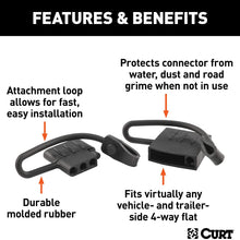 CURT 58761 Vehicle and Trailer-Side 4-Pin Flat Wiring Harness Dust Covers, 2-Pack