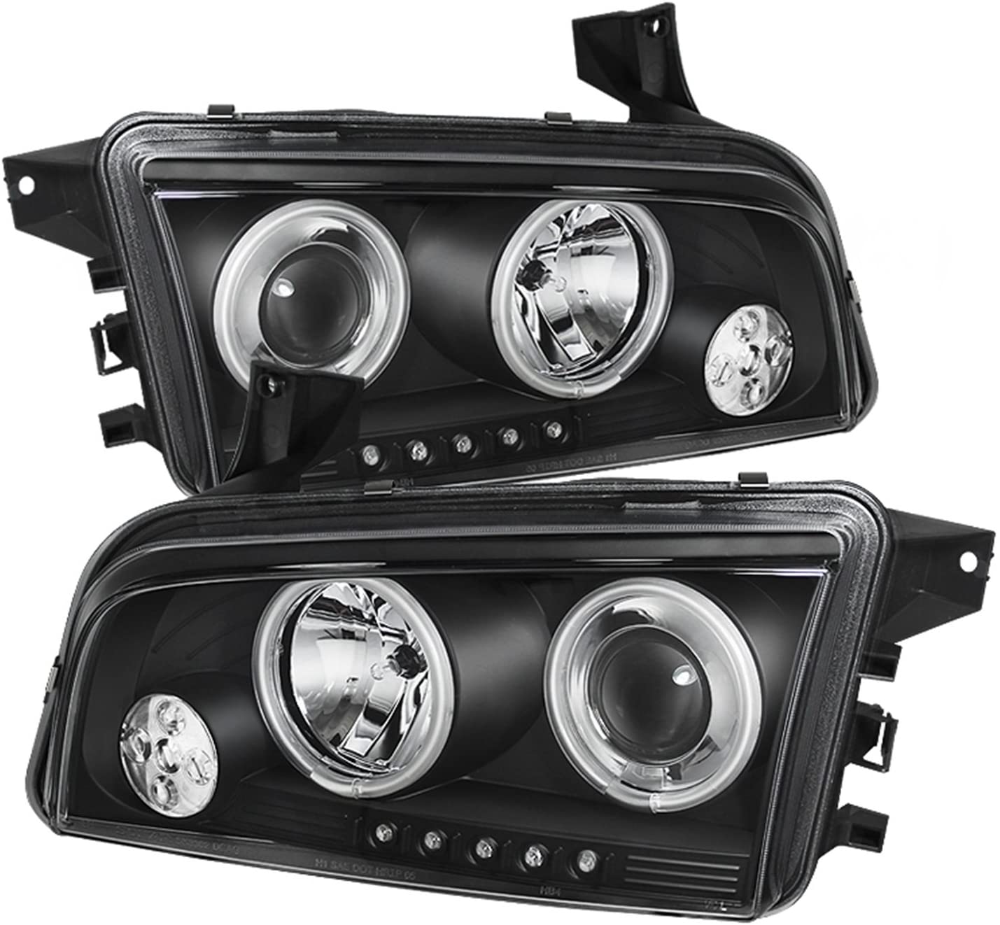 Spyder Auto PRO-YD-DCH05-CCFL-BSM Dodge Charger LED Halo Projector Headlight