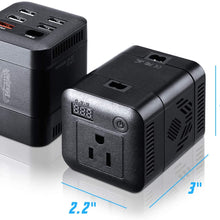2020 Upgraded 150W Power Inverter Truck/RV Inverter 12V DC to 110V AC Converter with 4 AC Outlets 2.4A USB+QC 3.0+Type C Ports Modified Wave Inverter