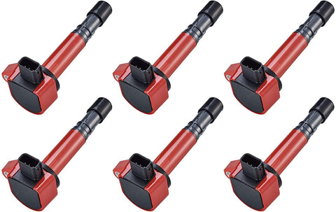 ENA Pack of 6 Direct Ignition Coil compatible with 2001 2002 2003 2004 2005 Honda Civic Pilot Ridgeline 3.5L- Acura MDX 3.5L EL 1.7L L4-2006 2007 Saturn Vue 3.5L