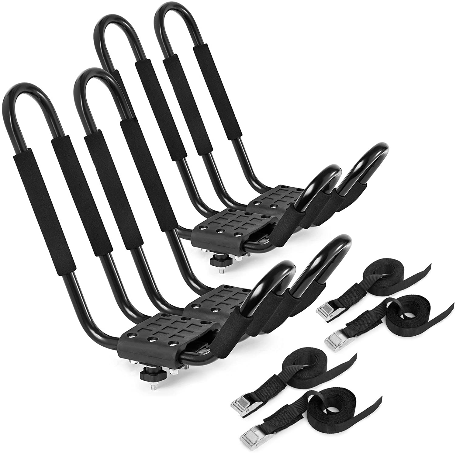 Direct Aftermarket Universal Double Kayak Roof Rack Car SUV Top Mount J-Bar Canoe Carrier (2 Pair)