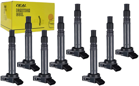 DEAL Pack of 8 New Ignition Coils For GX460 LS460 LS600h LX570 - Land Cruiser Sequoia Tundra 4.6L 5.0L 5.7L V8 Replacement# UF507 IC733 U5084 C1596