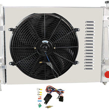 OzCoolingParts 3 Row Core All Aluminum Radiator + 16" Electric Cooling Fan w/Louver Shroud + Thermostat/Relay Wire Kit for 2003-2009 04 05 06 07 08 Dodge Ram 1500 2500 3500 Pickup 5.7 V8