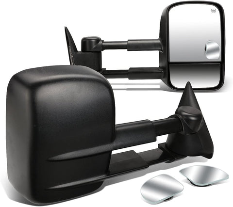 DNA Motoring TWM-001-T111-BK+DM-074 Pair of Towing Side Mirrors + Blind Spot Mirrors