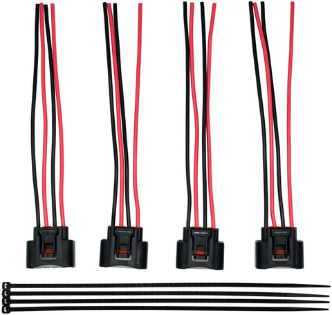 4 Packs Ignition Coil Female Connector Plug Harness Pigtail replacement for Toyota tC Lexus Pontiac Scion Che vrolet L4 2.4L