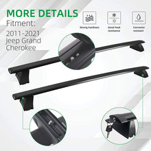OTUAYAUTO Roof Rack Crossbars Replacement for 2011-2021 Jeep Grand Cherokee, with Anti-Theft Locks Luggage Racks Cross Bars, Black Matte