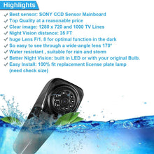 HD IP68 1280pixels Third Roof Top Mount Brake Lamp Reverse Rear View Backup Camera Angle and Distance Adjustable IR Night Vision for V W Crafter 2017 (Reversing Camera)