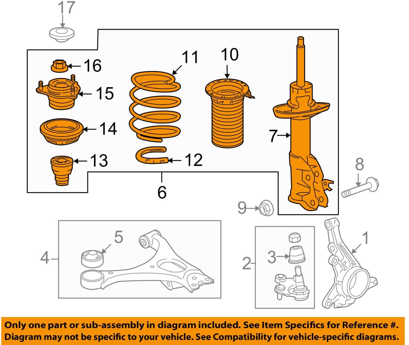 Genuine Honda 51601-SVA-A07 Shock Absorber Assembly, Right, Front