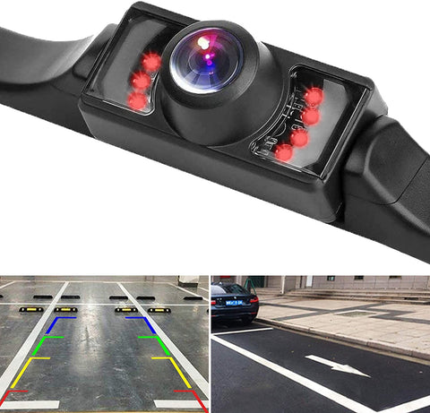 Car Rear View Backup Camera - 9 LEDs License Plate Rearview Camera,Vehicle Waterproof Reversing Camera,120° View Angle Auto Backing Camera for Trucks/SUV/RV/Pickup/Vans