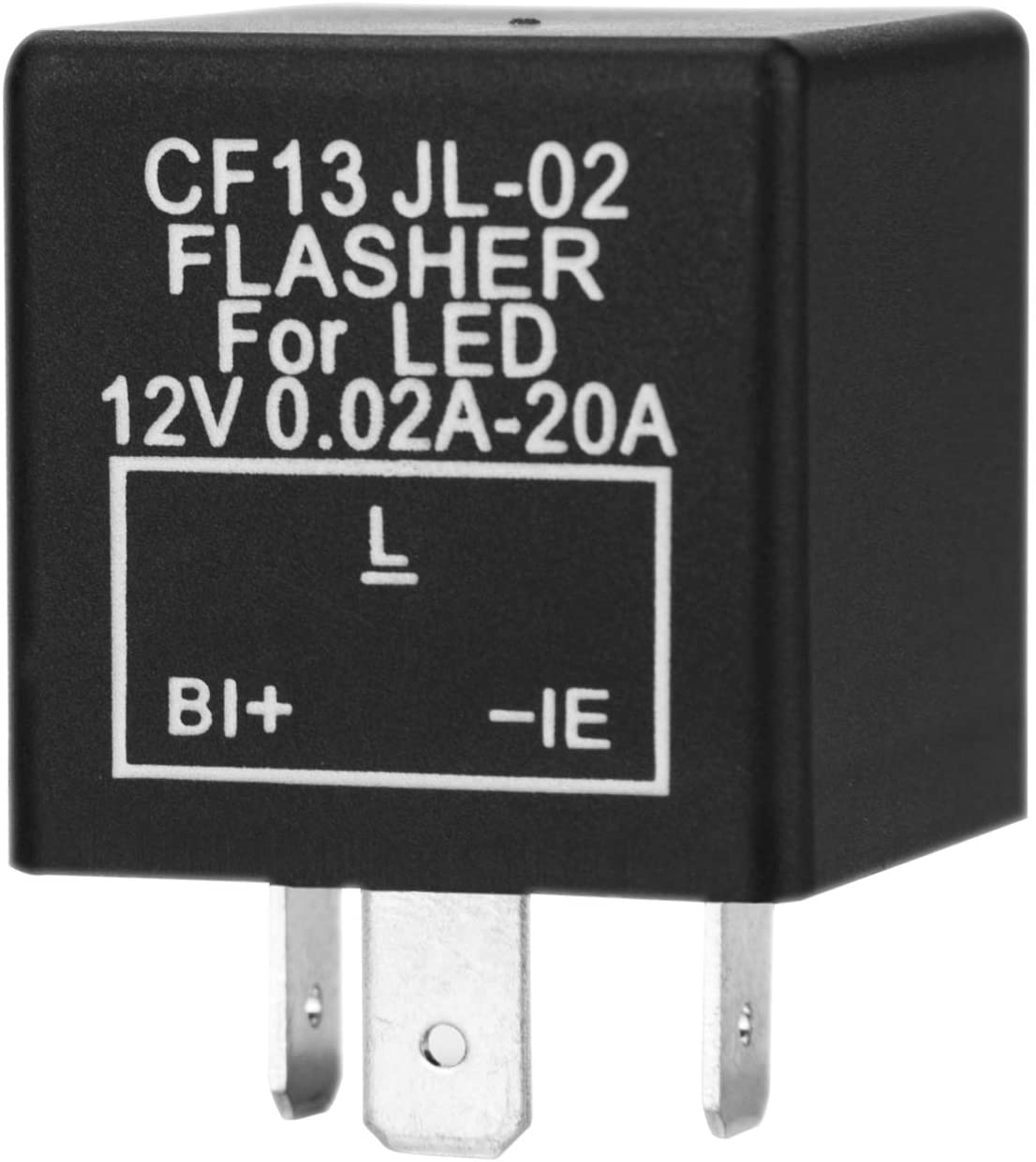 AggAuto 3 Pin CF13 Electronic LED Flasher Relay Fix Car Motorcycle Turn Signal Light Bulbs Automotive Relay 12V DC 0.02-20A