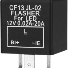 AggAuto 3 Pin CF13 Electronic LED Flasher Relay Fix Car Motorcycle Turn Signal Light Bulbs Automotive Relay 12V DC 0.02-20A