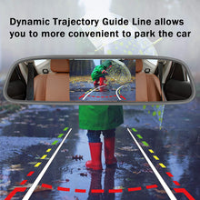 Niloghap HD 720P Backup Camera with 4.3'' Mirror Monitor for Cars,IR Night Vision with Dynamic Trajectory Guide Line Reverse Camera for Car Pickup Truck SUV RV Van