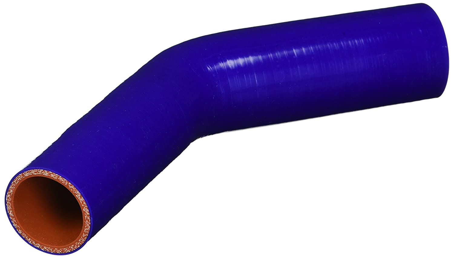 HPS HTSER45-150-175-BLUE Silicone High Temperature 4-ply Reinforced 45 degree Elbow Reducer Coupler Hose, 75 PSI Maximum Pressure, 4