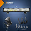 Nilight 20Inch 126W Flood Combo Road Light Bar 2PCS 18w 4Inch Spot LED Pods with Wiring Harness Kit, 2 Years Warranty