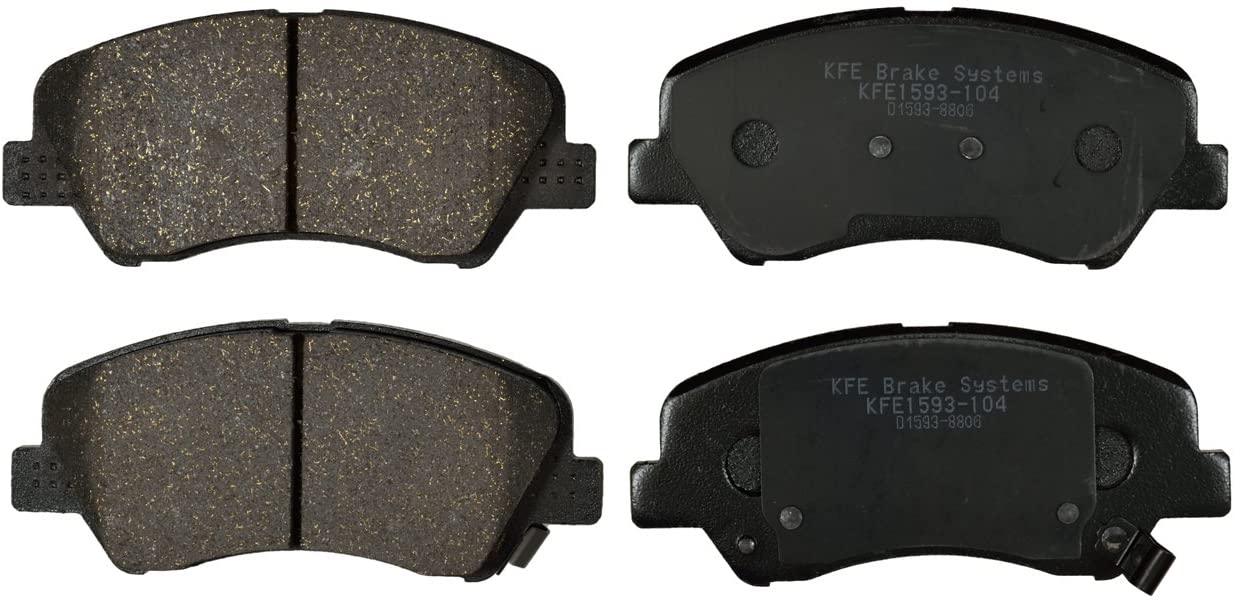 KFE KFE1593-104 Ultra Quiet Advanced Premium Ceramic Brake Pad Front Set Compatible with: 2012-2017 Hyundai Accent; 2012-2017 KIA Rio