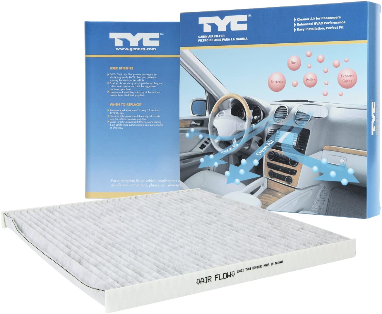 TYC 800168C Replacement Cabin Air Filter Compatible with Nissan Quest