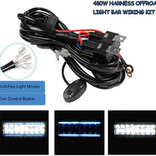 LED Light Bar Wiring Harness 14AWG, YUGUANG 3 Lead Universal Led Wiring Harness with 12V 40A Relay and Two Control Switches for Switching between Different Modes
