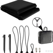 Goplus RV Awning Side Sun Shade, 9’ x 7’ Black Mesh Sunshade Screen with Complete Kits, Motorhome Camping Trailer Canopy, Outdoor Sun Blocker Net Side Shade