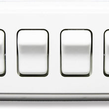 American Technology Components Quad SPST On-Off Switch with Bezel, 12-Volt, for RV, Trailer, Camper (White)