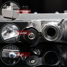 62mm Aluminum Racing Radiator Replacement For FORD MUSTANG/SHELBY V8 I6 MT/AT 1964 1965 1966